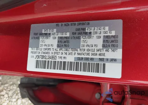 2020 Mazda Cx-5 Sport from USA, damaged, VIN JM3KFBBM2L0849593